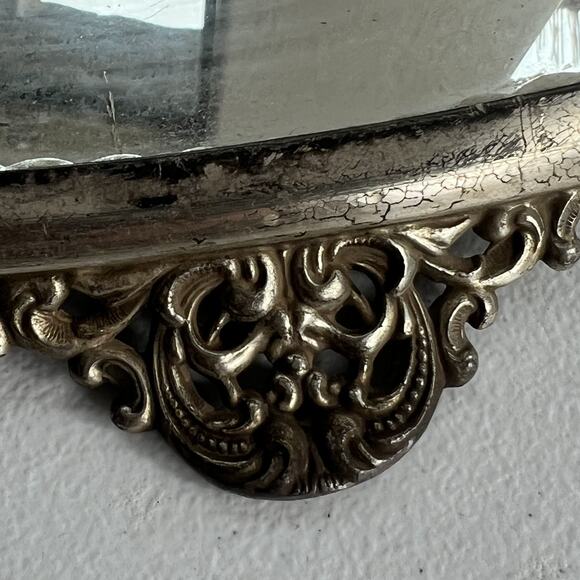 Antique Ornate Table Mirror Plateau Footed 16" Victorian Superior Silver Co. - Picture 15 of 16